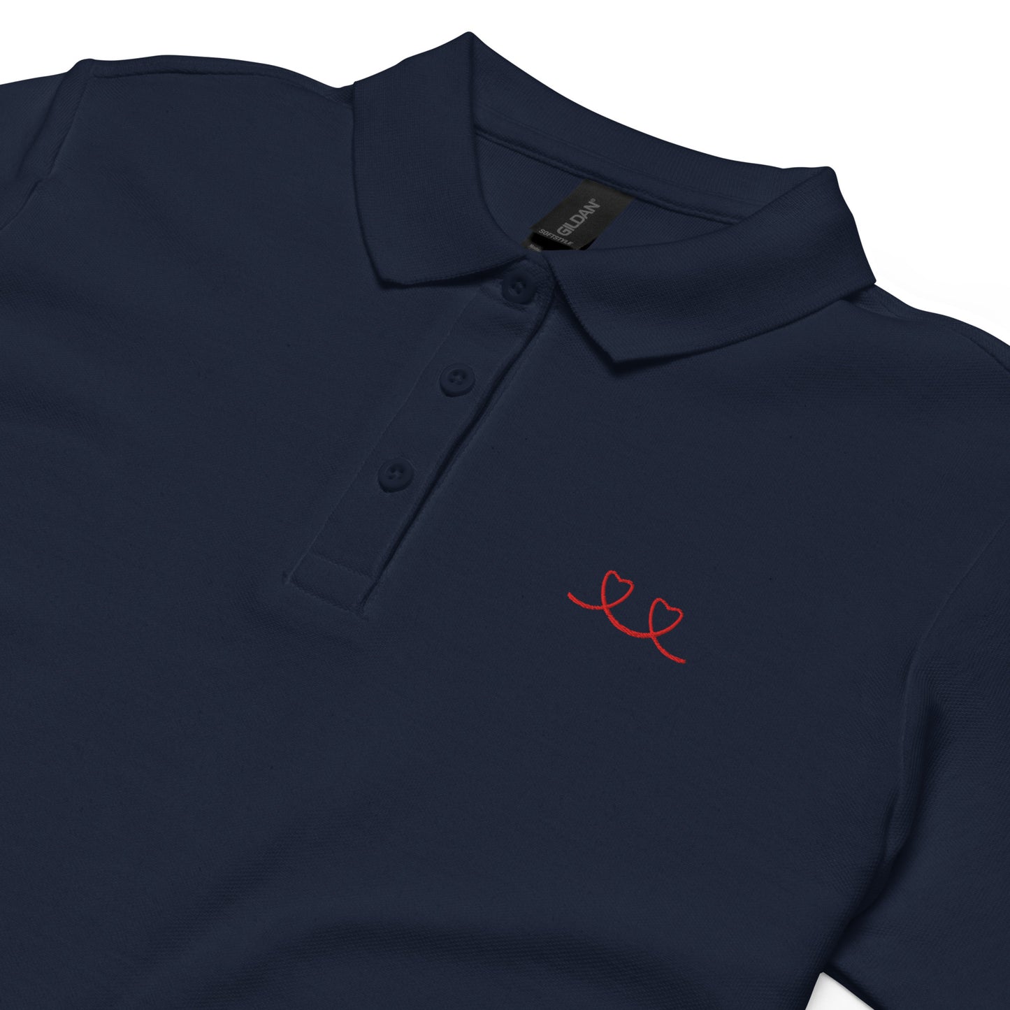 Women’s Pique Polo Shirt Smiley Embroidery