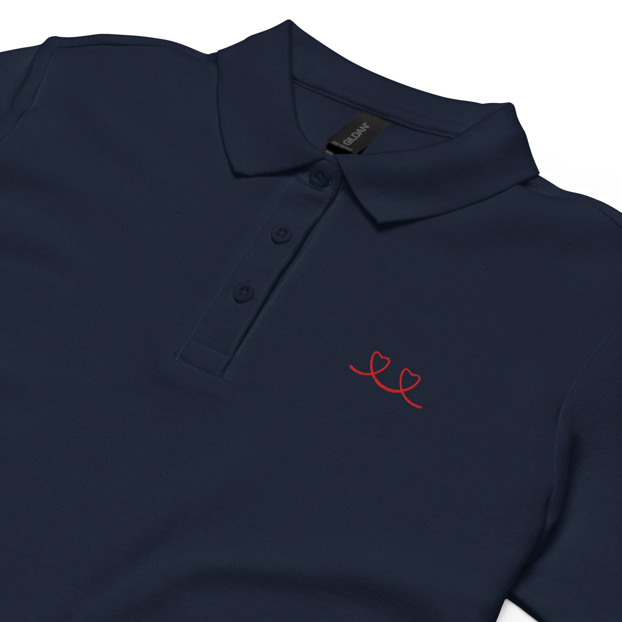 Women’s Pique Polo Shirt Smiley Embroidery